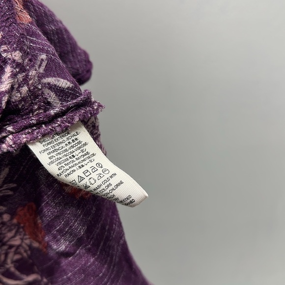 Free People Smooth Talker Tunic Mini Dress Long Sleeve Floral Purple Size Medium - Picture 8 of 9